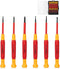 HAUTMEC 6Pcs Insulated Screwdriver Set, 1000V Precision Mini Screwdriver with Slotted and Phillips Tips