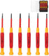 HAUTMEC 6Pcs Insulated Screwdriver Set, 1000V Precision Mini Screwdriver with Slotted and Phillips Tips