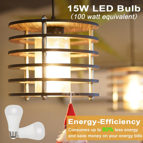 GREENIC 15 Watt LED Light Bulb, Small A19 E26 Base, 100 Watt Equivalent, 3000K Warm White, 2 Pack