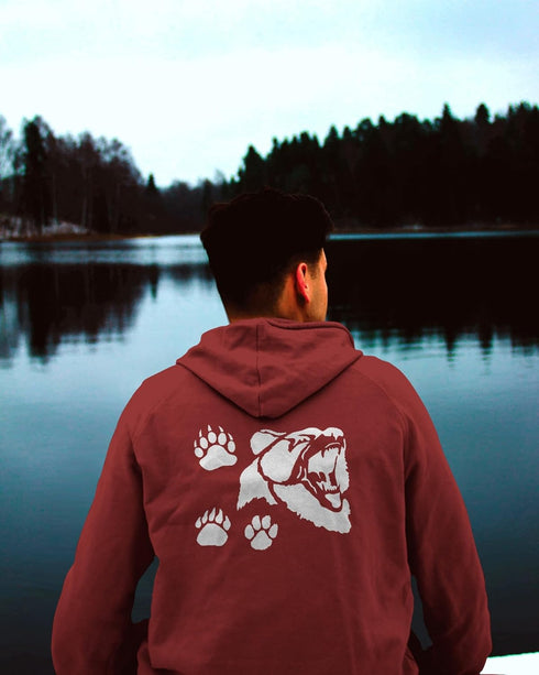 Reusable Grizzly Bear & Paw Print Stencil 11" x 8.5" - Custom Wildlife Design for Nature-Inspired Crafts