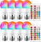 LED Color Changing Light Bulb, 8 Pack, 5W 40W Equivalent, 500LM, 5700K, E26 Dimmable RGB Light Bulbs