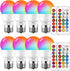 LED Color Changing Light Bulb, 8 Pack, 5W 40W Equivalent, 500LM, 5700K, E26 Dimmable RGB Light Bulbs