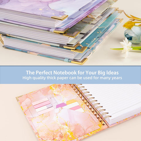 Spiral Notebooks for Work - 240 Pages Lined A5 College Ruled Journals for Writing, 8.6”x6.2'' for School Office Supplies