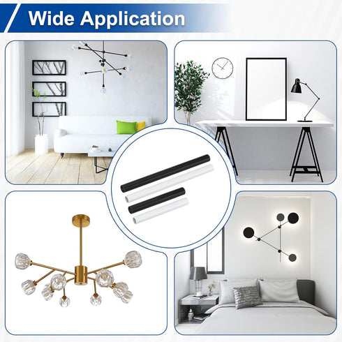 VIAPUICE M10 7.9'', 4 Set Lighting Fixture Downrods x Threaded Extension Rod Lamp Rod Light Fixture Part
