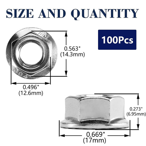 SG TZH 5/16-18 100Pcs 304 18-8, Serrated Flange Hex Lock Nuts Stainless Steel Full Thread, Hex Drive, Bright Finish by