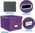 Upgraded File Organizer Box with Lid, Huolewa Collapsible Linen Hanging Filing & Storage Box for Office/Decor