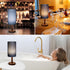 Bulb LALISU Small Table Lamp Nightstand Lamp Linen Lampshade Bedroom Wood Base Small Bedside Lamp for Night Stands