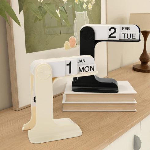 Homakover Flip Perpetual Calendar, Desk Calendar Standing Flip, Daily Perpetual Desktop Calendar with Large Display