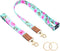 Wisdompro Cute Wrist & Neck Lanyard for Women, Breakaway Lanyards for ID Badges, Car Keys, Wallet - Powder Blue Flower