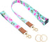 Wisdompro Cute Wrist & Neck Lanyard for Women, Breakaway Lanyards for ID Badges, Car Keys, Wallet - Powder Blue Flower