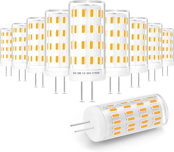 G4 T3 LED Landscape Bulbs 5W 12~24V 2700K Soft Warm White 40W 35W Halogen Equivalent Low Voltage G4 JC Bi-Pin Light