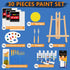 Painting Kits for Adults,Acrylic Paint Canvas Easel Set,30 Pcs Sip and Paint Kit with Wood Easel,12 Paints,10 Painting Brushes,Palettes Etc,Art Drawing Supplies for Couples Date Night Student Beginner