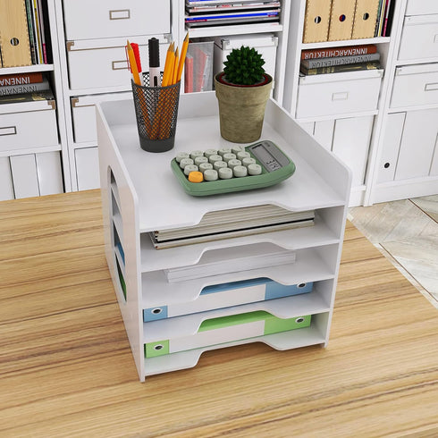 Natwind Office Paper Organizer - 5-Tier Desktop Organizer File Holder for Home Office School
