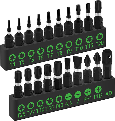 SWANLAKE 20PCS Tamper Resistant Star Bit Set, Impact Grade Security Torx Bit Set with 1/4-inch Hex Shank