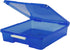 Storex Classroom Craft Project Box – Stacking Plastic Organizer, Fits 12x12 Scrapbooking Paper, Blue, 5-Pack