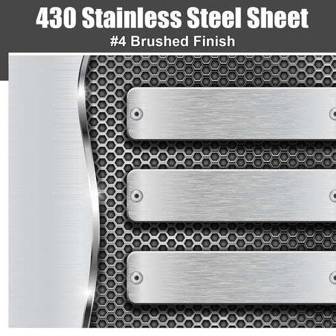 MorningRo 2 430 12 9 Inches 24ga #4 Pcs Stainless Steel Sheet Metal x Metal Plates Panel Brushed Finish Magnetic Mount