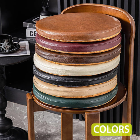 FANGMING 12" 14" 16" Pillow(D,30x30cm/12x12in 1pc) PU Leather Round Chair Cushion Memory Foam Waterproof Stool Cushions