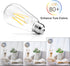 Ascher Dimmable Vintage LED Edison Bulbs, 4 Pack, 6W, Equivalent 60W, Bright Daylight White 4000K, E26 Base