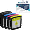 LCL Compatible Ink Cartridge Replacement for HP 10 11 C4844A C4836A C4837A C4838A for 1000 1100 1200 2000 2200 (4-Pack)
