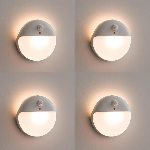 YUNLEX 4 Pack Stair Lights Indoor, 2.6" Small Stick on Lights, Dimmable Motion