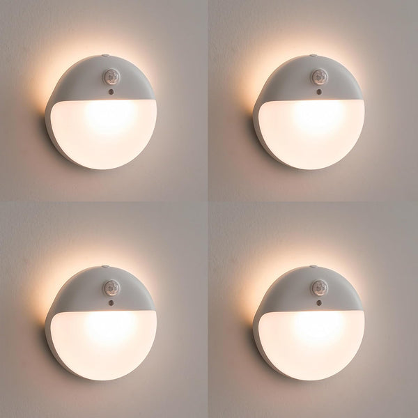 YUNLEX 4 Pack Stair Lights Indoor, 2.6" Small Stick on Lights, Dimmable Motion