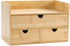 Desk Organizer with Drawers, Bamboo Desktop Organizers Storage for Bills, Office Supplies, Cosmetics, No Assembly