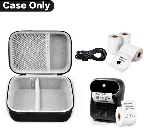Case for Phomemo M110 Label Maker - Portable Mini Bluetooth Thermal Label Maker Storage Bag for Printer Labels, Black