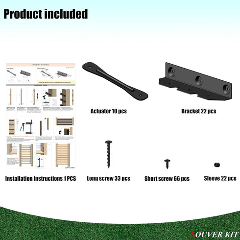 Explranltec 11 (48'') Deck Sunblind System Brackets, Louver Hardware System for Blinds and shutters, Heavy-Duty Steel