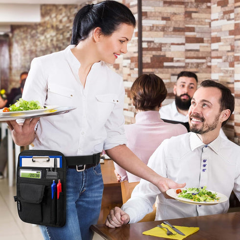 LEFORZ Pack Server Waist Money Pouch Bag Restaurant Utility Tool Belt Apron with Adjustable Belt for Waiter Waitress