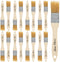Bates Chip Paint Brushes, 1-Inch, 16 Pack Natural Bristle Painting Brush Set for Wood Stain and Painting