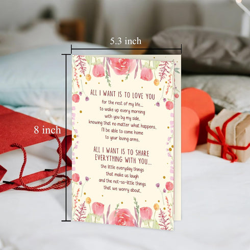 RollupJoy Romantic Mother's Day Card for Wife, Sweet Anniversary Card for Husband Wife, Birthday Cards Gifts