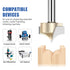 ,1/4" 1/4 2D 3D HUHAO Point Cutting Roundover Router Bit Shank,Cutting Dia. ,Round-Over Plunge Cutter for Wood