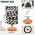 ALAZA Bedside Table Lamp for Bedroom Black White Cow Texture Nightstand LED Light Lamps with USB Port Linen Fabric