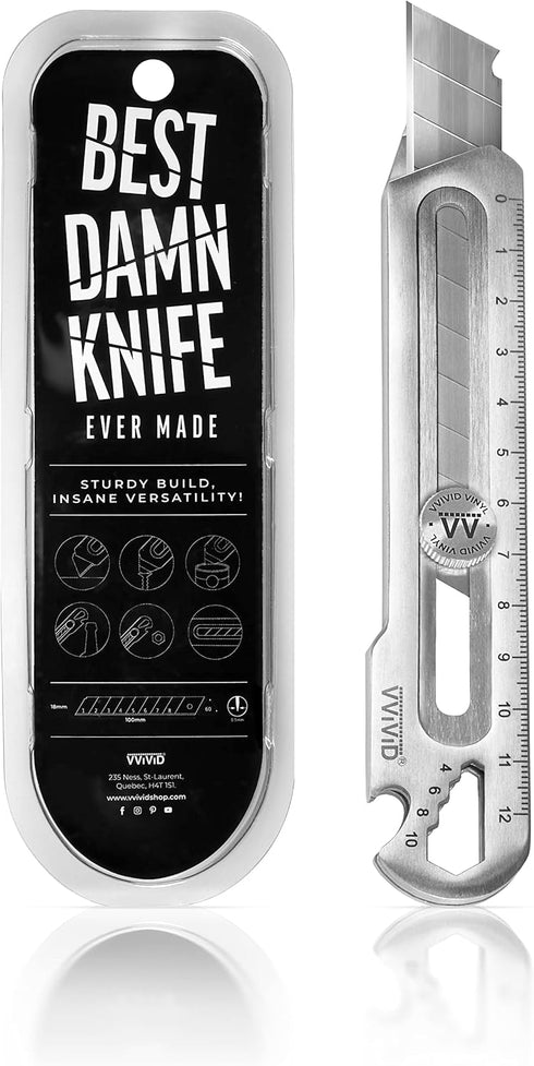 VViViD Best Damn Utility Knife, Stainless Steel Blade with Guiding Tip and Multi-Function