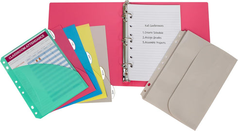 C-Line Mini Binder Starter Kit, Includes Binder, Index Dividers, Filler Paper, Colors May Vary