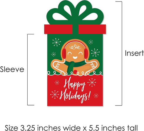 Set 8 Big Dot of Happiness Gingerbread Christmas - Gingerbread Man Holiday Party Money and Gift Card Sleeves - Nifty