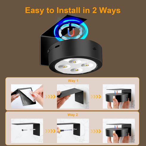 6 Pack maylit Rechargeable Picture Lights, Battery Operated Sconces for Wall, Art Lighting for Paintings Wireless