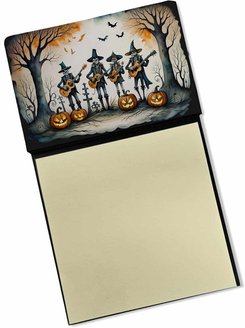 Caroline's Treasures Mariachi Skeleton Band Sticky Note Holder, Refillable Dispenser for Memo Pads
