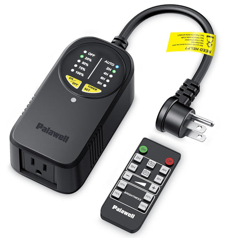 Outdoor Dimmer Plug for String Lights with Remote, 600W Plug-in Dimmer Switch