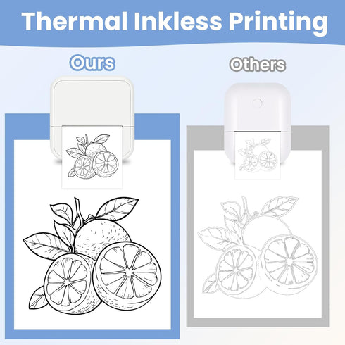 NHOWIN 4 Sticker Printer, Portable Thermal Bluetooth Inkless Label Maker with Roll Paper, Mini Sticker Maker Machine