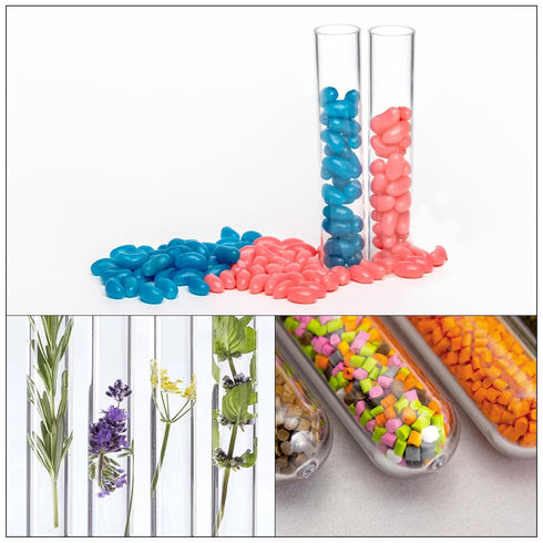 PATIKIL 8ml Plastic Test Tubes, 50Pcs 100x13mm Tubes for Scientific Experiments and Candy Bead Storage