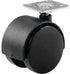 Shepherd Hardware 9417 2-Pack Office Chair Caster, Twin Wheel, 1-1/2-Inch Sq. Plate, 75lb Load Capacity, Black