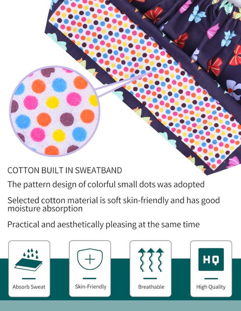 Kousenpu Scrub Caps for Women, Adjustable Women's Surgical Cap with Buttons, Breathable Cute Design for Nurses