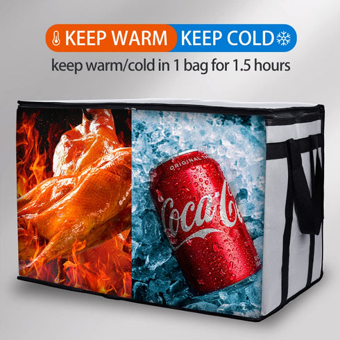 4-Pack Commercial Bodaon Insulated Food Delivery Bag, XXX-Large Meal Grocery Tote Insulation Bag for Hot and cold Food