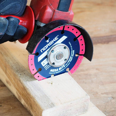 Norske Tools NDBS335 4.5 inch Mega Bite Diamond Cutoff Wheel, 7/8 inch Bore for Cutting.