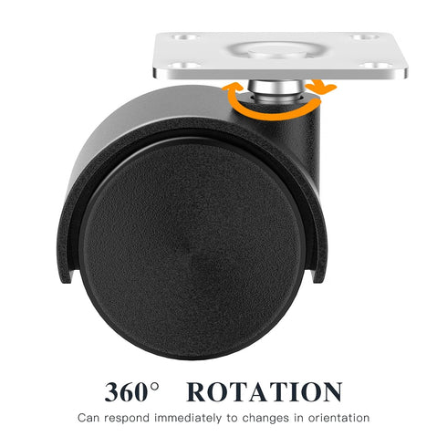 1.5 Inch Furniture Caster Wheels Set of 4, Plastic Casters for Carts, Baby Bed, Kitchen, Cabinet, Table