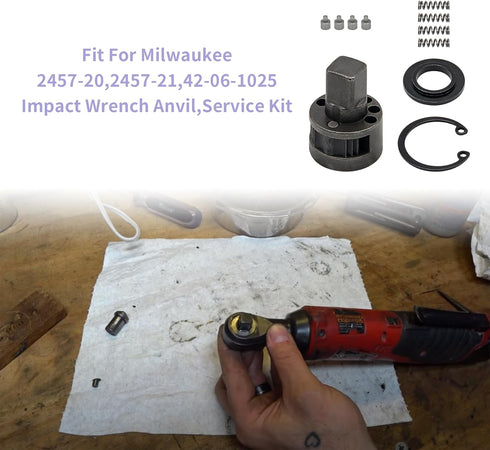 42-06-1030 Electric Tools Service Kit, 3/8 M12 Ratchet Head Anvil for Milwaukee 2457-20, 2457-21