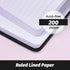 SUIN Hardcover Journal Notebooks, A5 Lined Journals for Writing, 200 Pages, Classic Ruled Notebooks (Black - 6 Pack)