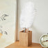 Rgontar Feather Pen - Black Ink Ballpoint Wedding Signing Pen for Bridal Calligraphy (White)