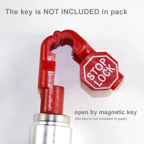 100pcs Betertek Peg Hook Locks Stop Lock Plastic red Stop Locks Retail peg Hook Security Locks pegboard peg Locks